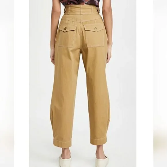ULLA JOHNSON DUNE HIGH WAISTED TAPERED TROUSER SIZE 0 - Picture 2 of 12